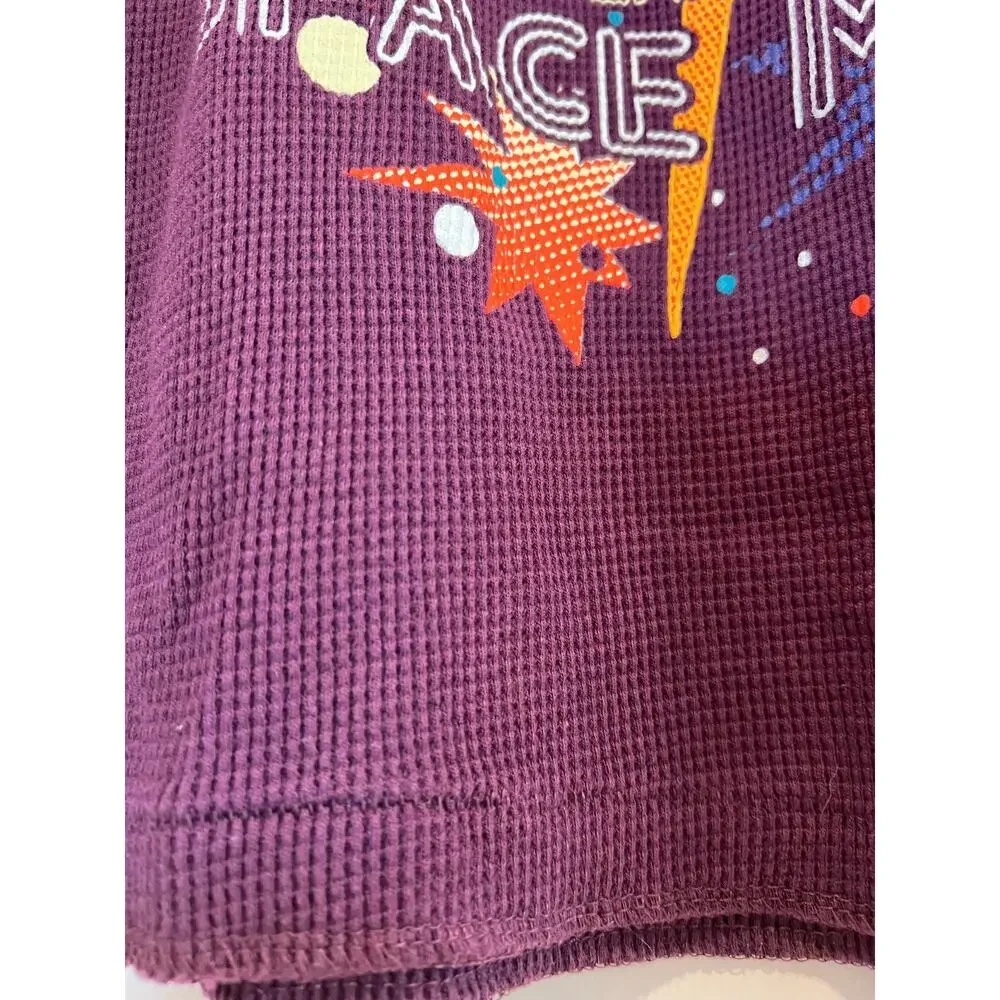The Children's Place Boys Large 10/12 Purple Thermal Waffle Knit Shirt Space UFO